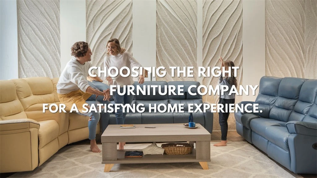 Happy family enjoying new furniture from top brands in a cheerful living room setting