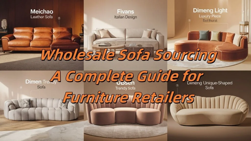 Premium wholesale sofa showcase featuring five distinct collections in elegant studio setting