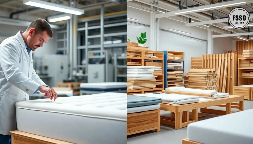 Bed quality control process and sustainable manufacturing practices