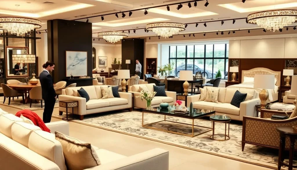 Premium furniture showroom featuring luxury designs and personalized service