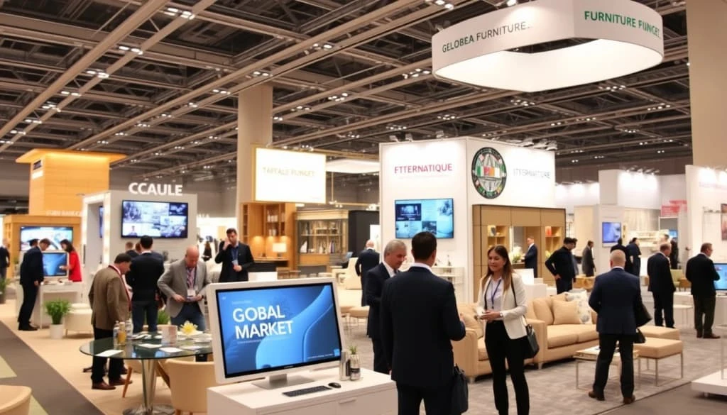 International furniture trade show highlighting global business connections